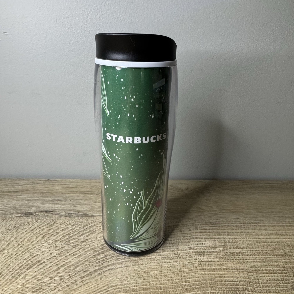 Starbucks Tumbler 2020 Christmas Holiday Coffee 20 oz Red Berries & Leaves Green